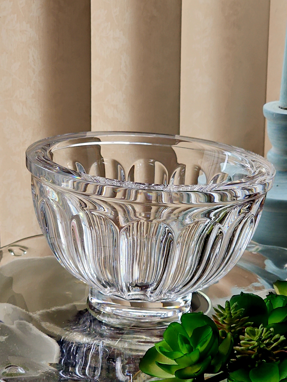 Vintage Orrefors San Michele 6" Crystal Glass Bowl Sweden